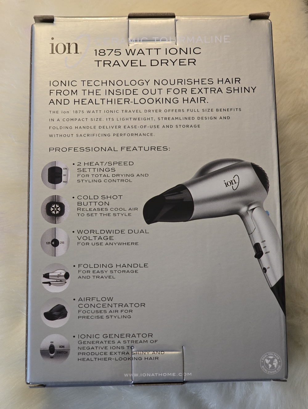 Dual Voltage Ionic Travel Hair Dryer All Hair types New in Box💕 - Picture 6 of 7